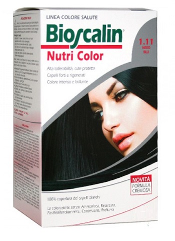BIOSCALIN NUTRI COLOR 1,11 NERO BLU SINCROB 124 ML - Pharmaleader