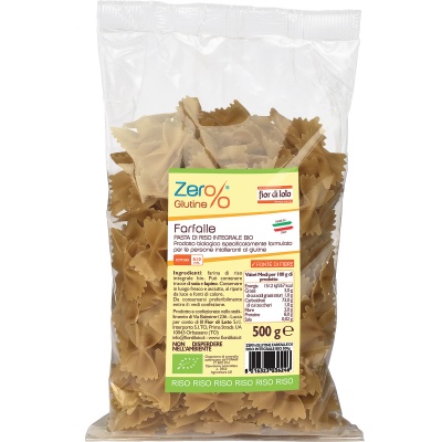 ZER% GLUTINE FARFALLE DI RISO INTEGRALE BIO 500 G - Pharmaleader