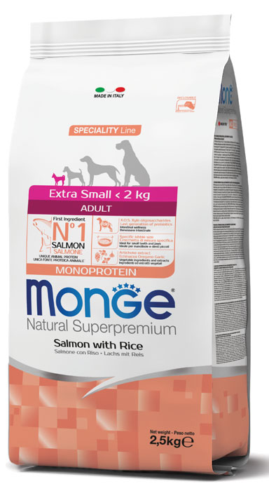 MONGE EXTRA SMALL ADULT SALMONE & RISO 800 G - Pharmaleader