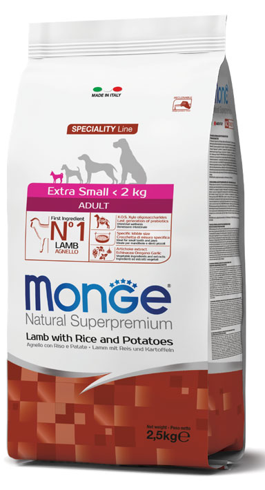 MONGE EXTRA SMALL ADULT AGNELLO RISO & PATATE 800 G - Pharmaleader