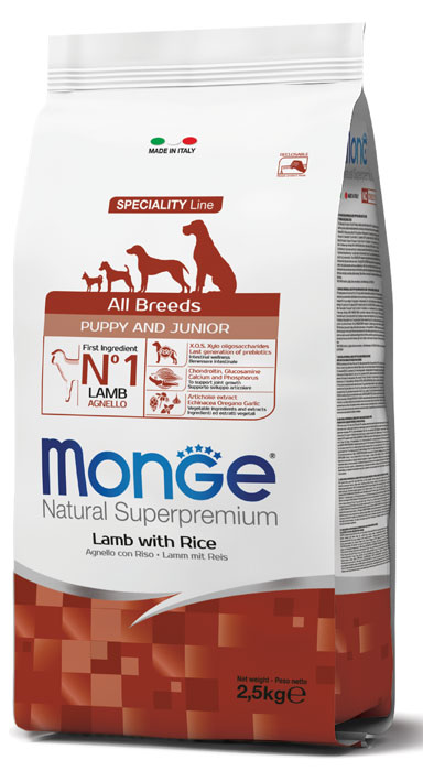 MONGE ALL BREEDS PUPPY AGNELLO & RISO 2500 G - Pharmaleader
