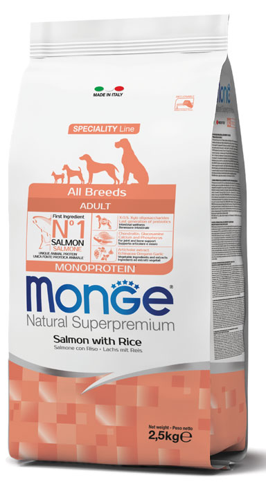 MONGE ALL BREEDS ADULT SALMONE & RISO 2500 G - Pharmaleader