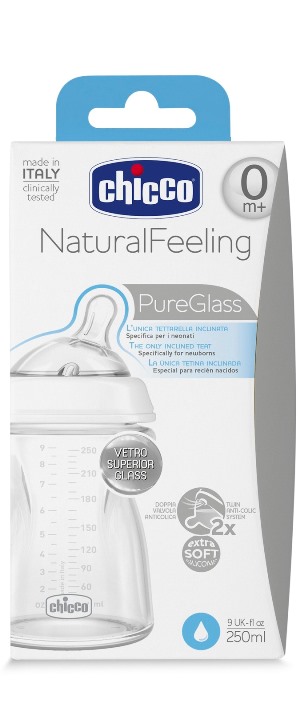 CHICCO BIBERON NATURALFEELING VETRO 0M+ 250 ML - Pharmaleader