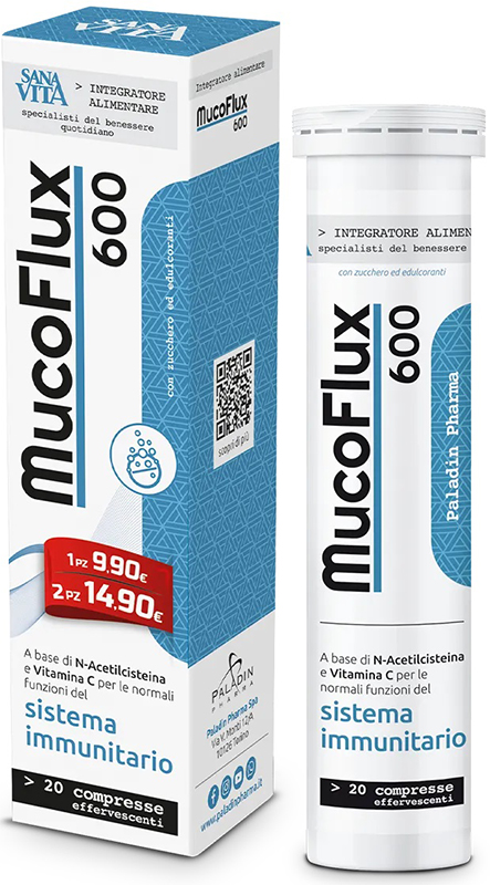 SANAVITA MUCOFLUX 600 20 CAPSULE EFFERVESCENTI - Pharmaleader