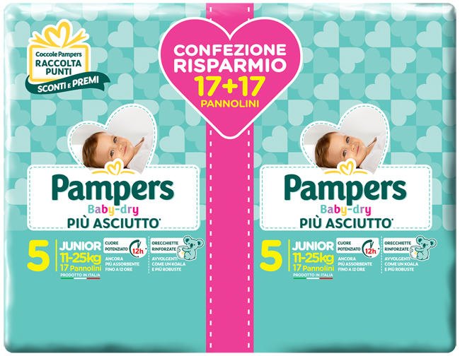 PAMPERS BABY DRYDUO DWCT JUNIOR X 34 PEZZI - Pharmaleader