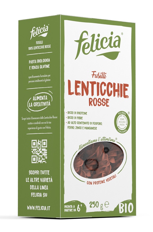 FELICIA BIO FUSILLI DI LENTICCHIE ROSSE 250 G - Pharmaleader