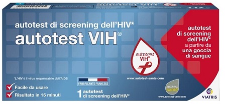 AUTOTEST VIH SCREENING DELL'HIV CONTIENE 1 AUTOTEST + SOLUZIONE + BISTURI + CEROTTO + GARZA + SALVIETTA DISINFETTANTE - Pharmaleader