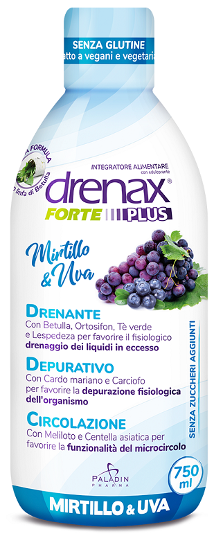 DRENAX FORTE PLUS ORIGINALE CON MIRTILLO E UVA 750 ML - Pharmaleader