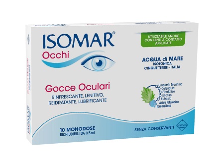 ISOMAR OCCHI GOCCE OCULARI ALL'ACIDO IALURONICO 0,20% 10 FLACONCINI - Pharmaleader