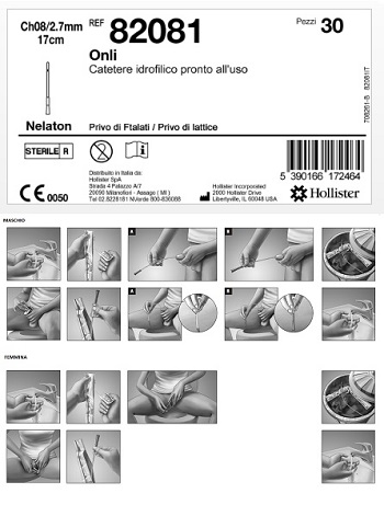 CATETERE IDROFILO INTERMITTENTE ONLI PRONTO ALL'USO 17 CM CH8 30 PEZZI - Pharmaleader
