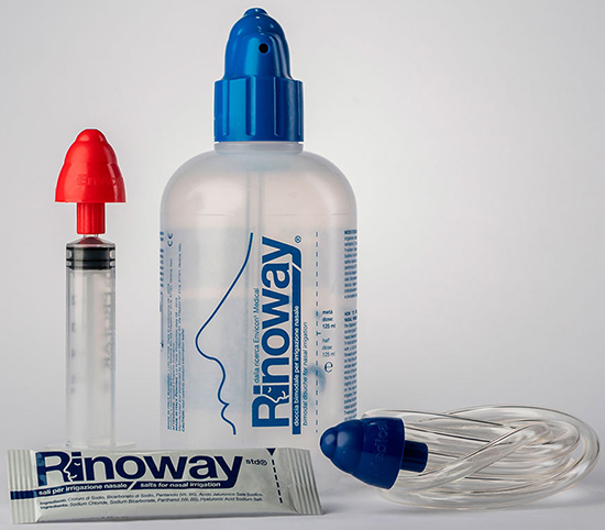 RINOWAY DOCCIA PER IRRIGAZIONE NASALE + 15 SALI ISOTONICI - Pharmaleader
