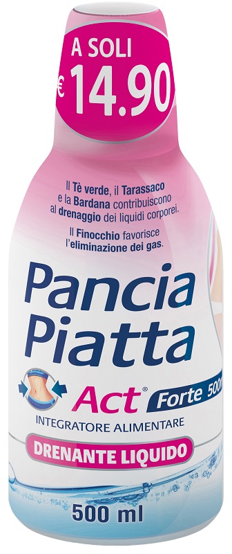PANCIA PIATTA ACT FORTE DRENANTE LIQUIDO 500 ML - Pharmaleader
