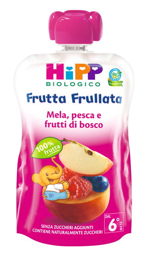 HIPP BIO FRUTTA FRULLATA MELA PESCA FRUTTI DI BOSCO 90 G - Pharmaleader