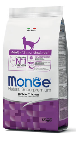 MONGE NATURAL SUPERPREMIUM SECCO GATTO ADULT CAT 1,5 KG - Pharmaleader