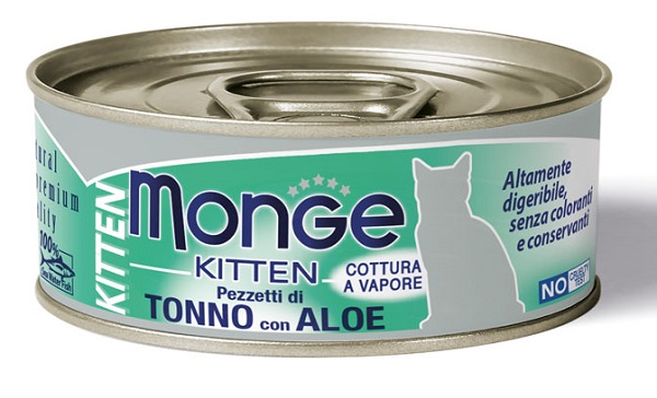 MONGE NATURAL QUALITY GATTO MONGE JELLY PEZZETTI TONNO BONITO/ALOE KITTEN 80 G - Pharmaleader