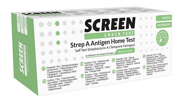 STREP A ANTIGEN HOME TEST DETERMINAZIONE QUALITATIVA ANTIGENI STREPTOCOCCO A DA TAMPONE FARINGEO 2 PEZZI - Pharmaleader
