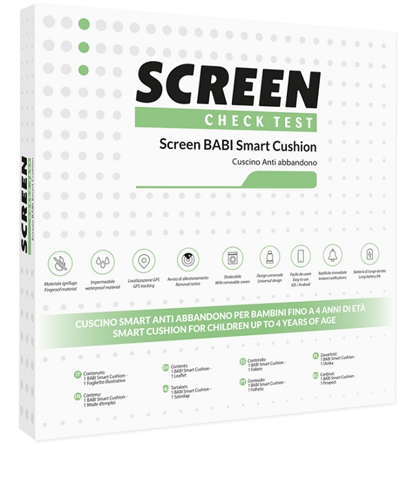 SCREEN BABI SMART CUSHION CUSCINO ANTIABBANDONO SEGGIOLINO AUTO CON ALLARME SONORO SU APP - Pharmaleader