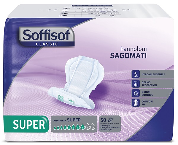 PANNOLONE SOFFISOF CLASSIC SAGOMATO SUPER 30 PEZZI - Pharmaleader
