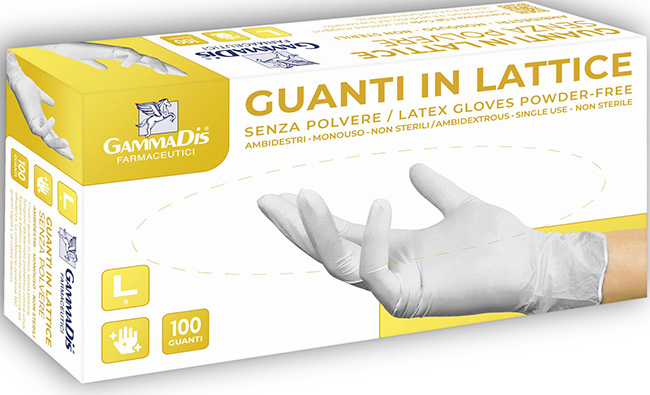 GUANTI LATTICE SENZA POLVERE SMALL 100 PEZZI GAMMADIS - Pharmaleader