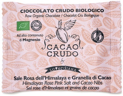 CACAO CRUDO TAVOLETTA CIOCCOLATO FONDENTE AL SALE ROSA E GRANELLA CACAO BIO - Pharmaleader