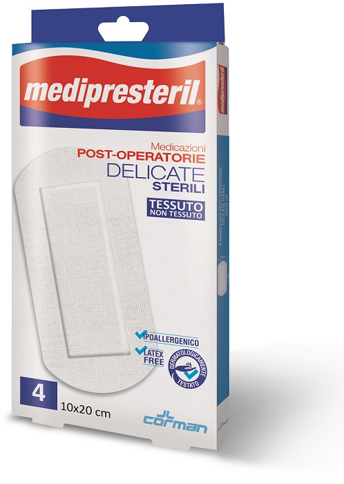 MEDICAZIONE POST OPERATORIA MEDIPRESTERIL DELICATA TNT 10X20CM 5 PEZZI - Pharmaleader