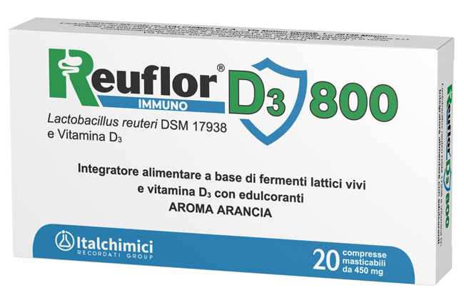 REUFLOR D3 800 20 COMPRESSE MASTICABILI AROMA ARANCIA - Pharmaleader