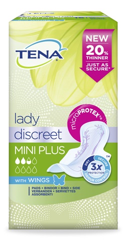 PANNOLONE SAGOMATO TENA DISCREET MINI PLUS WINGS 16 PEZZI - Pharmaleader