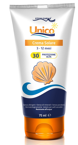 UNICO CREMA SOLARE 3-12 MESI PROTEZIONE ALTA SPF 30+ 75 ML - Pharmaleader