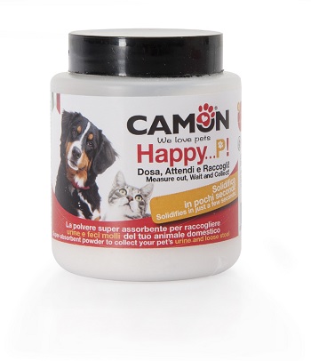 HAPPY P POLVERE ASSORBENTE RACCOLTA URINE E FECI MOLLI CANI E GATTI 100 G - Pharmaleader