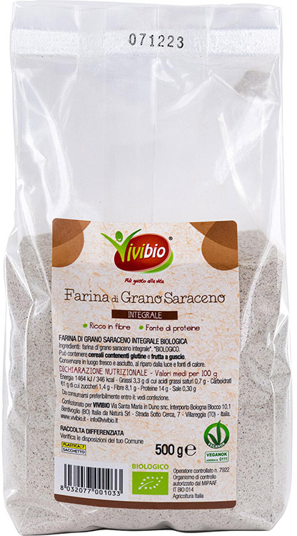 FARINA INTEGRALE DI GRANO SARACENO VIVIBIO 500 G - Pharmaleader