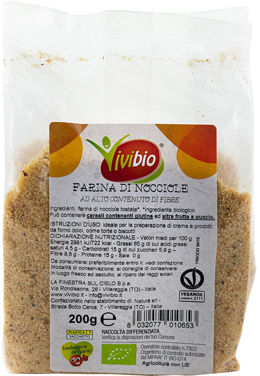 FARINA DI NOCCIOLE VIVIBIO 200 G - Pharmaleader