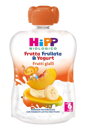 HIPP BIO FRUTTA FRULLATA YOGURT FRUTTI GIALLI 90 G - Pharmaleader