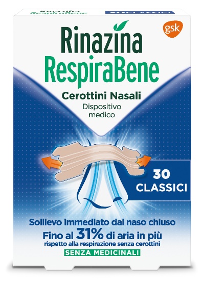 RINAZINA RESPIRABENE CEROTTI NASALI CLASSICI CARTON 30 PEZZI - Pharmaleader