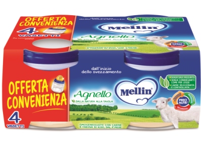 MELLIN OMOGENEIZZATO AGNELLO 4 PEZZI X 80 G - Pharmaleader