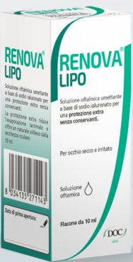 RENOVA COLLIRIO SOSTITUTO LACRIMALE A BASE DI ACIDO IALURONICO 0,4% E LIPIDI FLACONE DA 10 ML SENZA CONSERVANTI - Pharmaleader