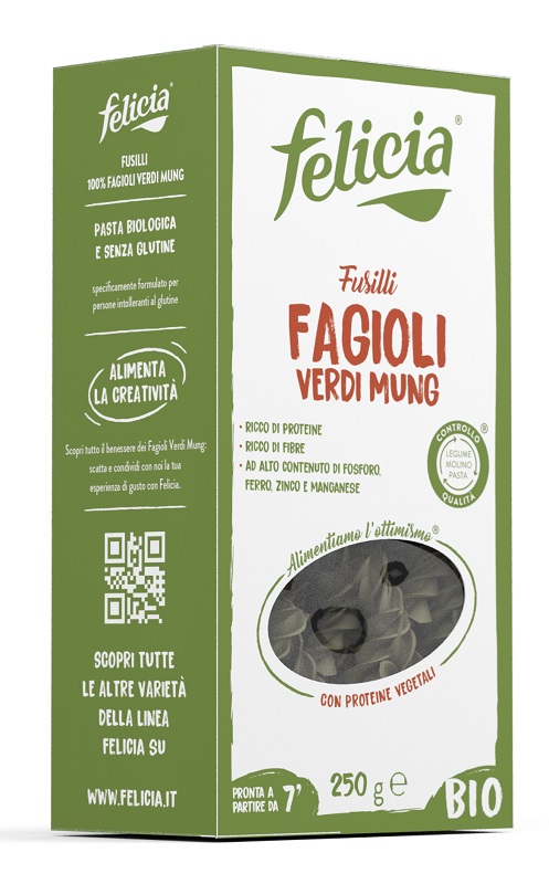 FELICIA BIO FUSILLI FAGIOLI VERDI MUNG 250 G - Pharmaleader