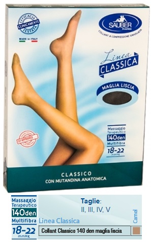 SAUBER CLASSICO COLLANT 140 DENARI MAGLIA LISCIA CAMEL 4 - Pharmaleader