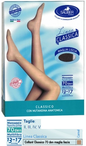 SAUBER CLASSICO COLLANT 70 DENARI MAGLIA LISCIA CAMEL 3 - Pharmaleader