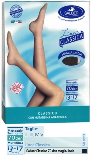 SAUBER CLASSICO COLLANT 70 DENARI MAGLIA LISCIA BLU NOTTE 4 - Pharmaleader