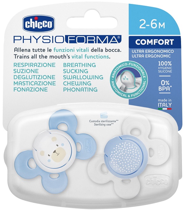 CHICCO SUCCHIETTO COMFORT BOY SILICONE 2-6 MESI 2 PEZZI - Pharmaleader