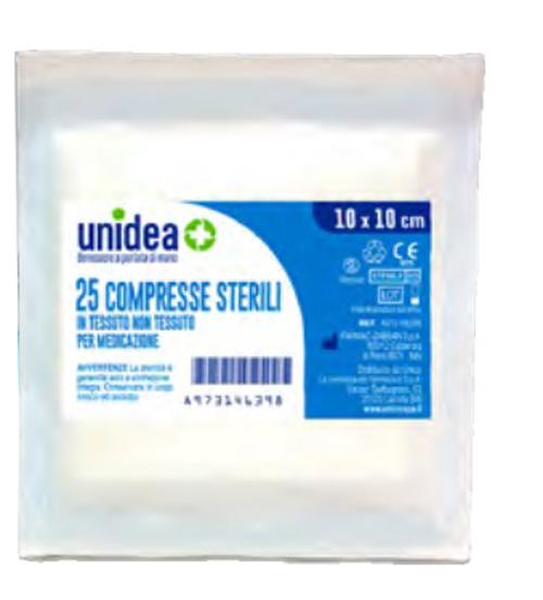 GARZA COMPRESSA UNIDEA TESSUTO NON TESSUTO 10X10 CM 25 PEZ ZI - Pharmaleader