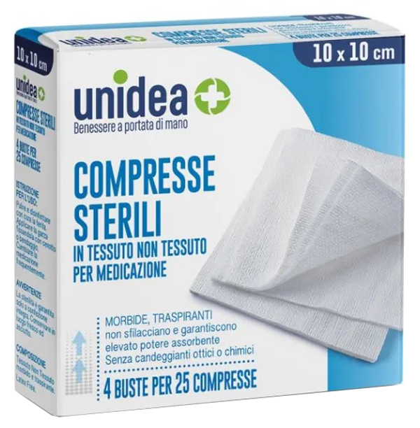 GARZA COMPRESSA IN TESSUTO NON TESSUTO 10 X 10 CM 100 PEZZI - Pharmaleader