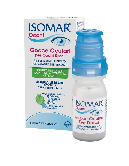 ISOMAR OCCHI GOCCE OCULARI ALL'ACIDO IALURONICO 0,20% 10 ML SENZA CONSERVANTI - Pharmaleader