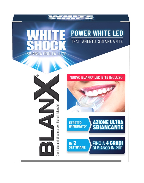 BLANX WHITE SHOCK TRATTAMENTO SBIANCANTE POWER WHITE 30 ML + LED BITE - Pharmaleader
