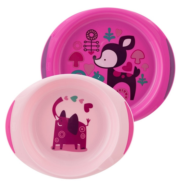 CHICCO PIATTO FONDO E PIANO 12 MESI+ ROSA/VERDE - Pharmaleader