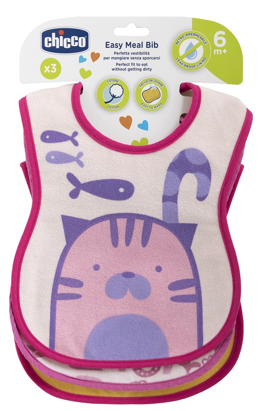 CHICCO BAVAGLINO PAPPA 6M 3 PEZZI GIRL - Pharmaleader