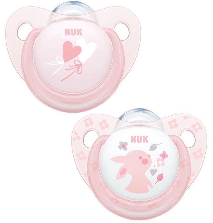 NUK SUCCHIETTO ROSE & BLUE SILICONE 0-6 MESI ROSA 2 PEZZI - Pharmaleader