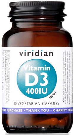 VIRIDIAN VITAMIN D3 400IU 30CPS - Pharmaleader
