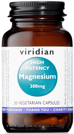 VIRIDIAN MAGNESIUM 300MG HIGH POTENCY 30 CAPSULE VIRIDIAN MAGNESIO SUPERIORE ALTA CONCENTRAZIONE - Pharmaleader