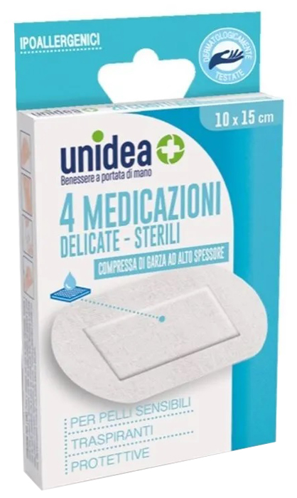 MEDICAZIONE STERILE UNIDEA TESSUTO NON TESSUTO 10X25 CM 4 PEZZI - Pharmaleader
